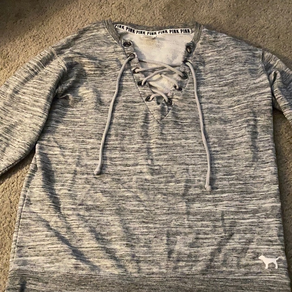 Pink Criss Cross neckline long sleeve